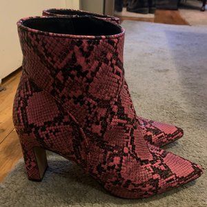 Steven by SM pink snake print booties Size 7.5